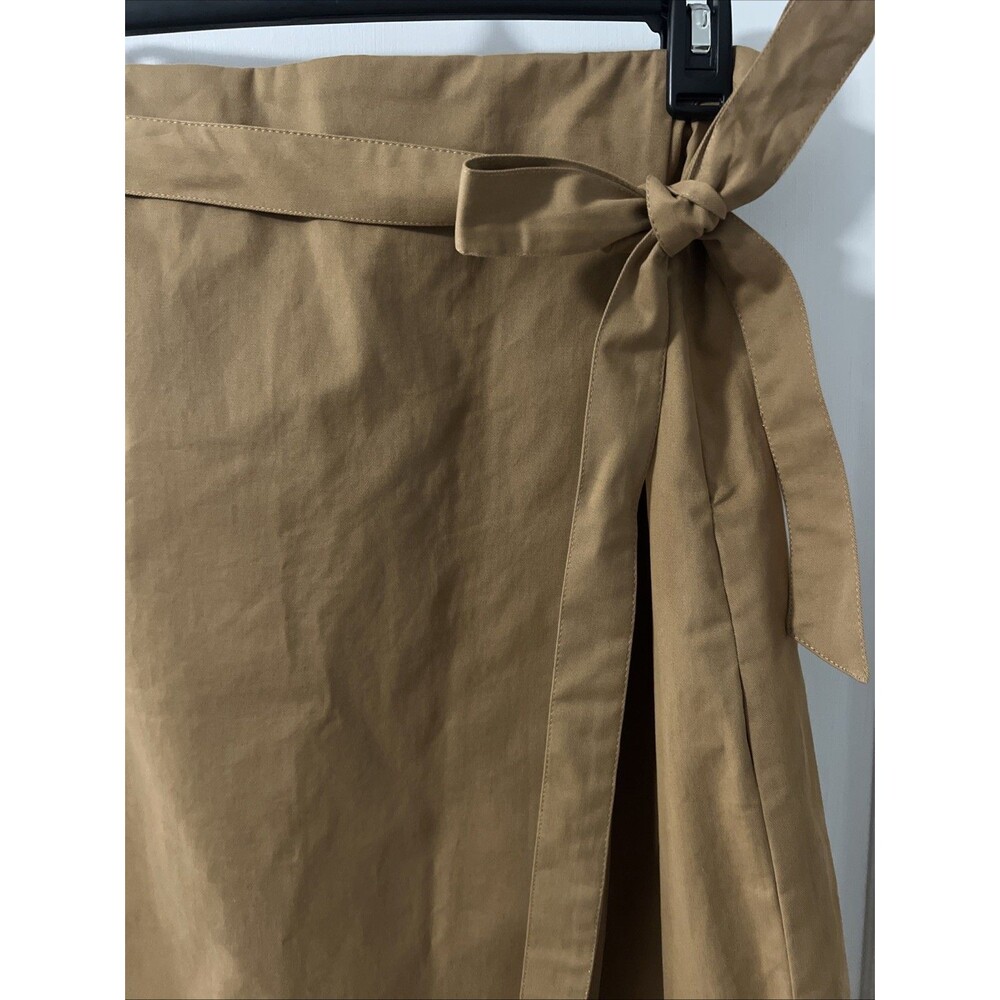 Banana Republic Factory Camel Chino Wrap A- Line Midi Skirt Sz 8 - Picture 2 of 10